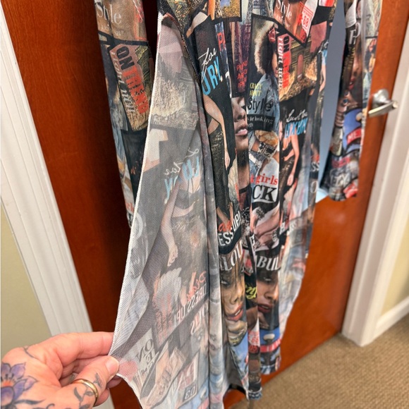VTG Magazine-Print Collage Dress • Statement Graphic Dress • Streetwear Chic” 1x - Picture 4 of 12